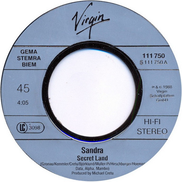 Sandra - Secret Land (7'' Single) (big hole)