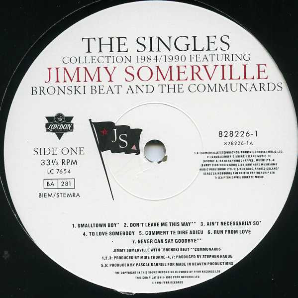 Bronski Beat & Jimmy Somerville - The Singles Collection 1984/1990