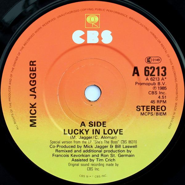 Mick Jagger - Lucky In Love ( 7'' Single)