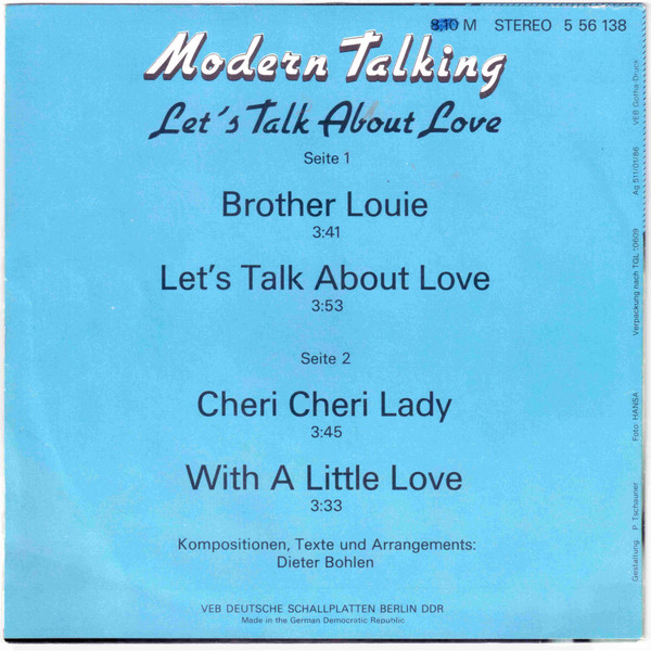 Modern Talking - Let's Talk About Love (mini album) (7'' Single) (big hole)