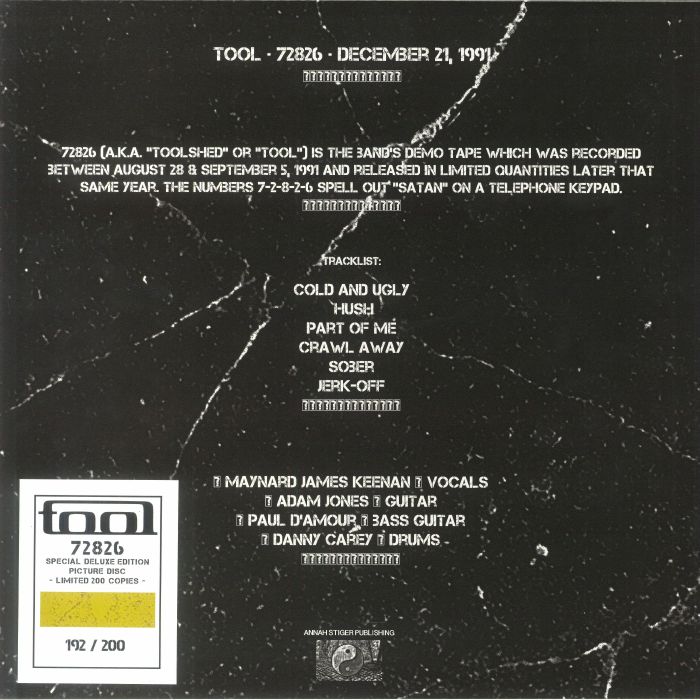 Tool - 72826 (Limited 1-sided Picture Vinyl)