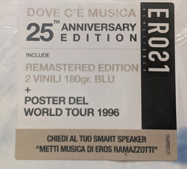 Eros Ramazzotti - Dove C'è Musica(Blue Vinyl)(2 LP)+poster