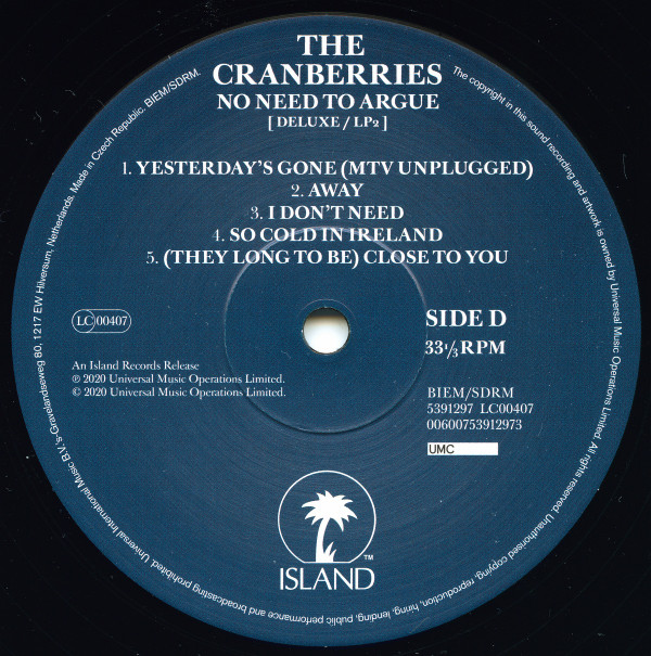 The Cranberries - No Need To Argue(Deluxe Edition)(2 LP)