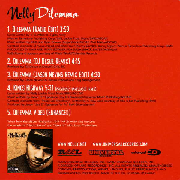 Nelly - Dilemma & Kelly Rowland(compact disc)+video