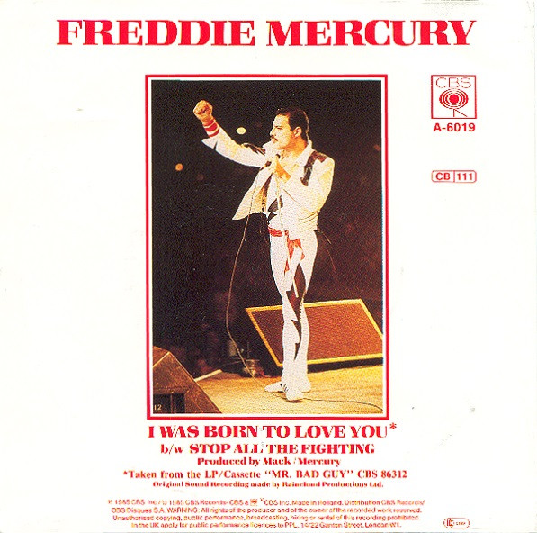 Freddie Mercury - I Was Born To Love You(7'' Single)