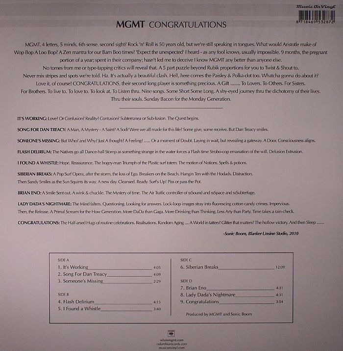 MGMT - Congratulations(2 LP)