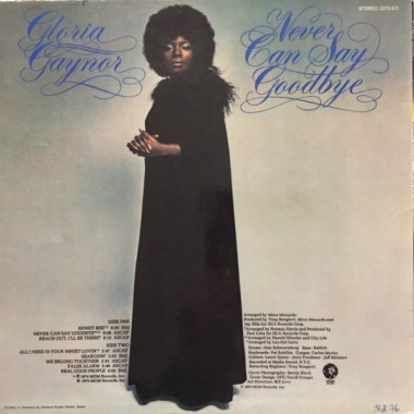 Music Of 70-s - Gloria Gaynor - Never Can Say Goodbye